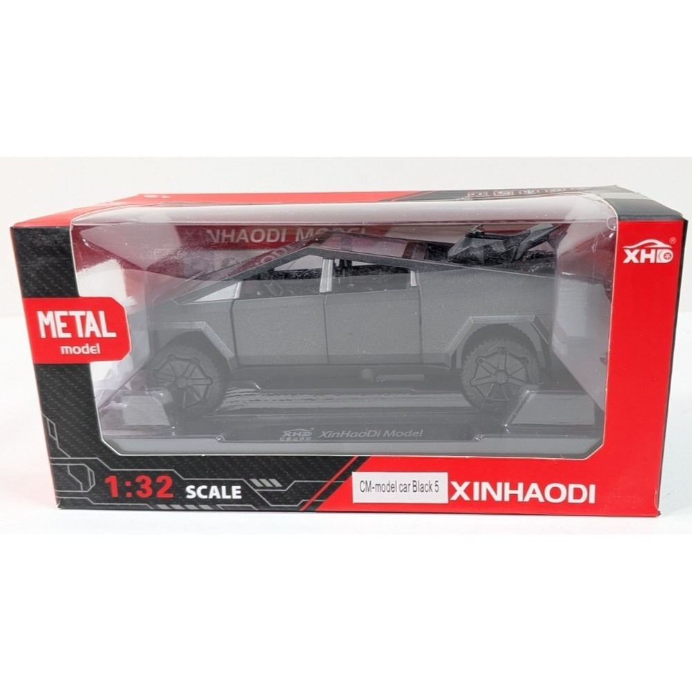 Cyber Truck Pickup SUV Model Black Pull Back Toy with Sound & Lights 1:32